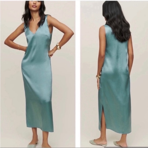 NWT Reformation Lian‎ 100% Silk sleeveless Dress - Picture 2 of 9
